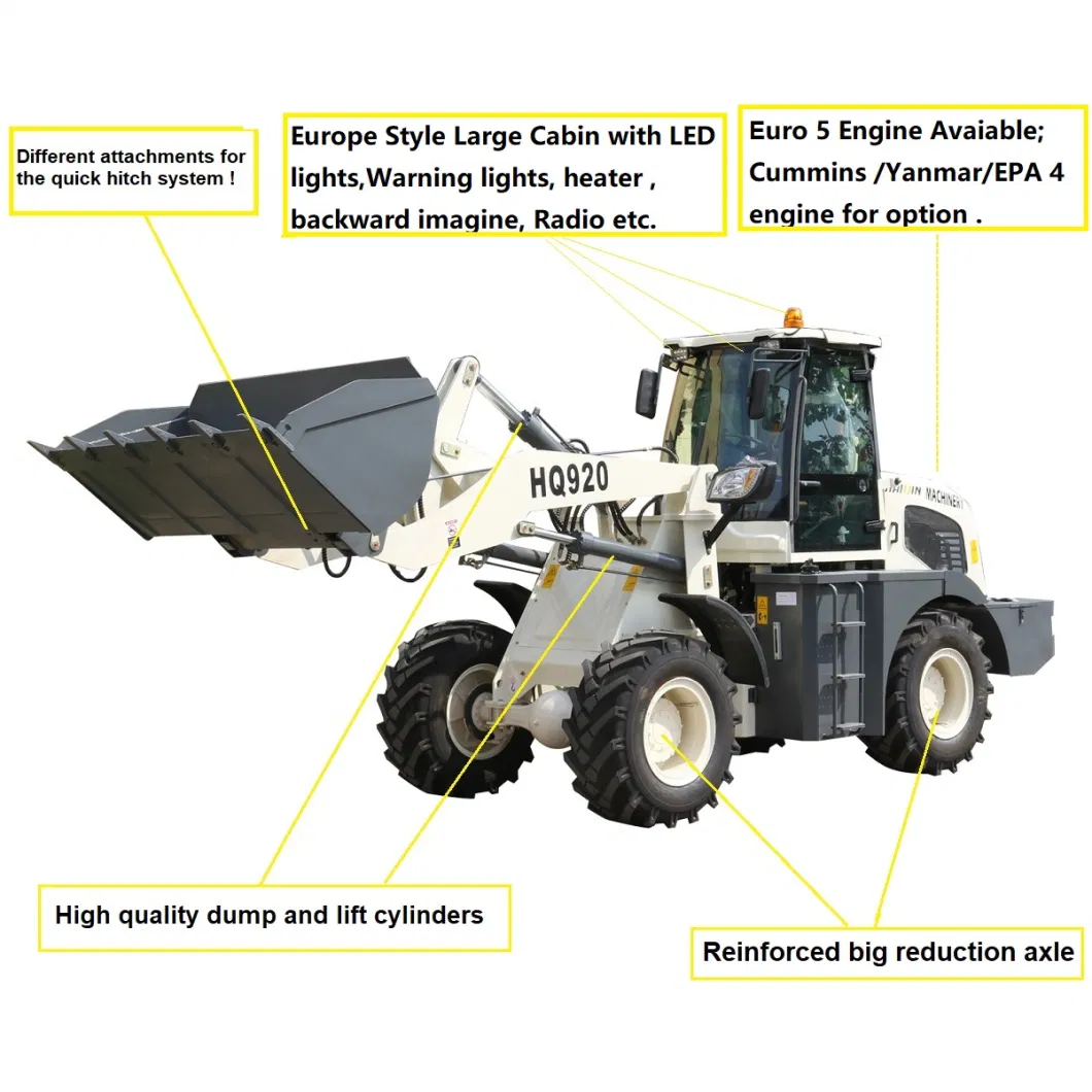 Haiqin Brand New Strong Wheel Loader (HQ920) with Ce Certificate